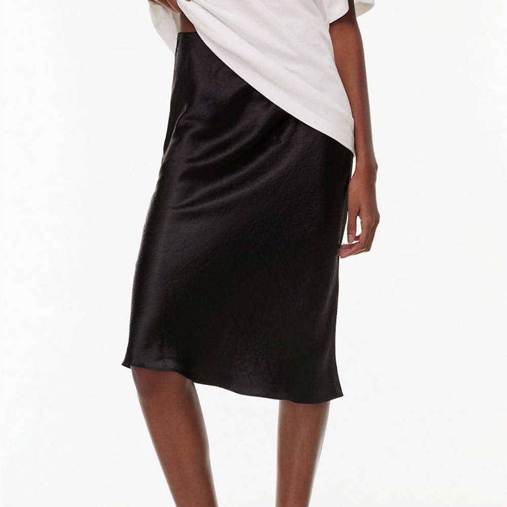 Aritzia Babaton Satin Midi Slip Black 2 NWOT